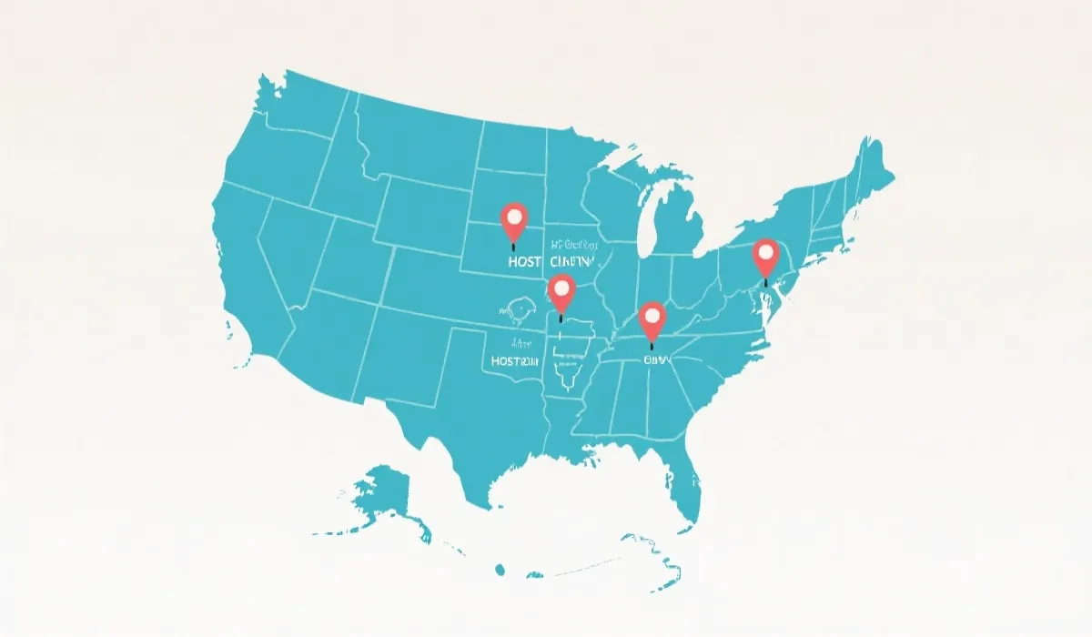 主辦城市地圖概念示意