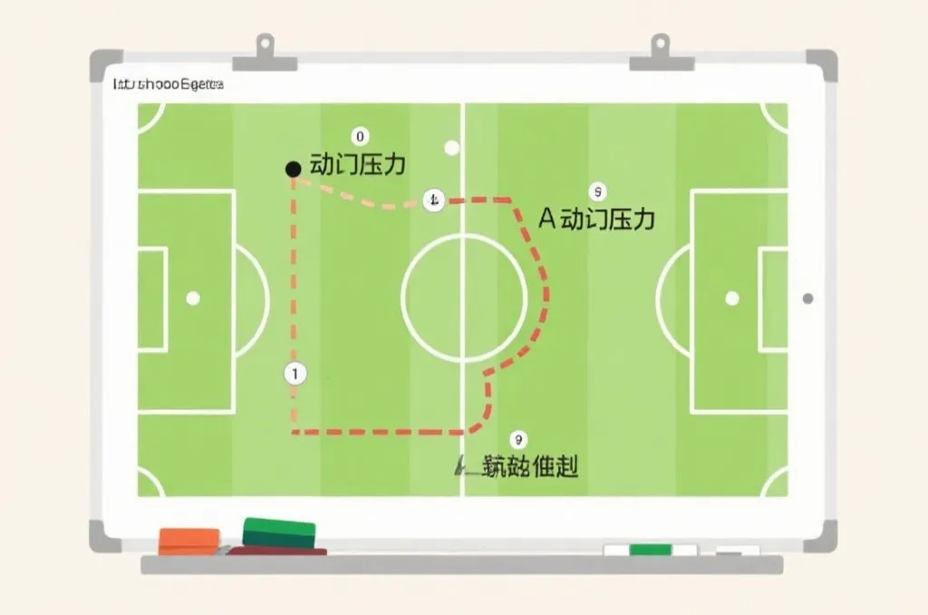 战术板：压迫与反击空间示意